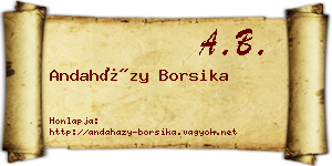 Andaházy Borsika névjegykártya